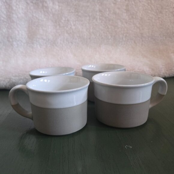 Set of 4 Pottery Barn Stoneware Two-Tone Mugs - Picture 3 of 6